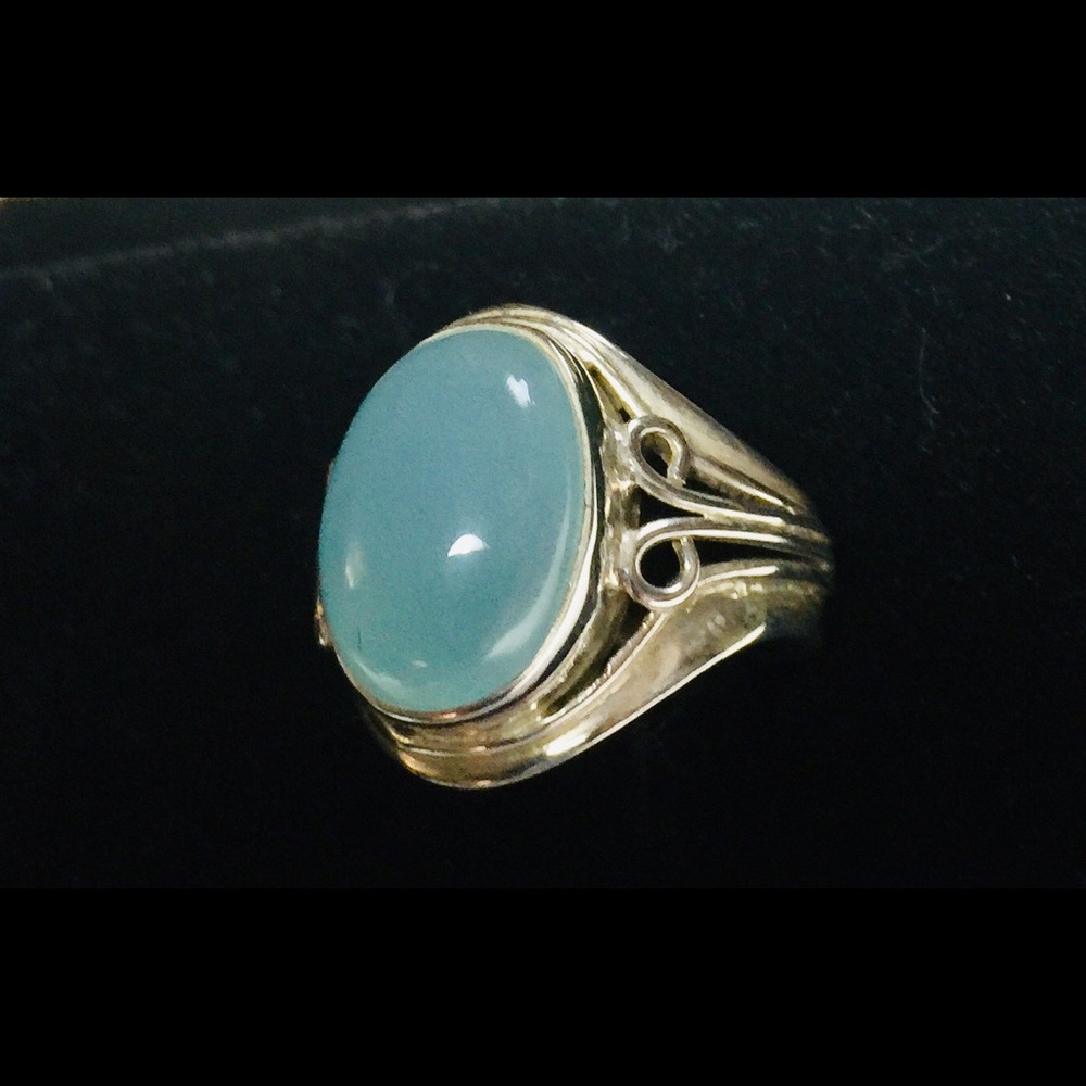 Chalcedony & 925 Silver Ring - image 3